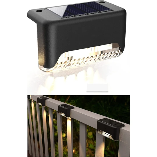Robeve 4 Adet L Solar LED Güneş Enerjili Su Geçirmez Köşebent LED Işık Merdiven Veranda Bahçe Aydınlatma Güneş Enerjisi LED Işık Bahçe Aydınlatması