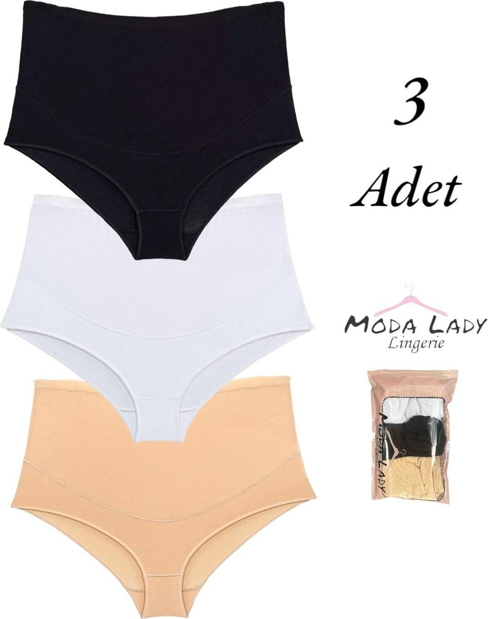 Moda Lady 3 Adet Pamuklu Toparlayıcı Hamile Külodu görsel 2