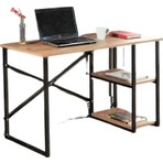 Noowa Modern Tasarımlı 2 Raflı Çalışma Masası MDF Ceviz Renkli Dayanıklı Yapı