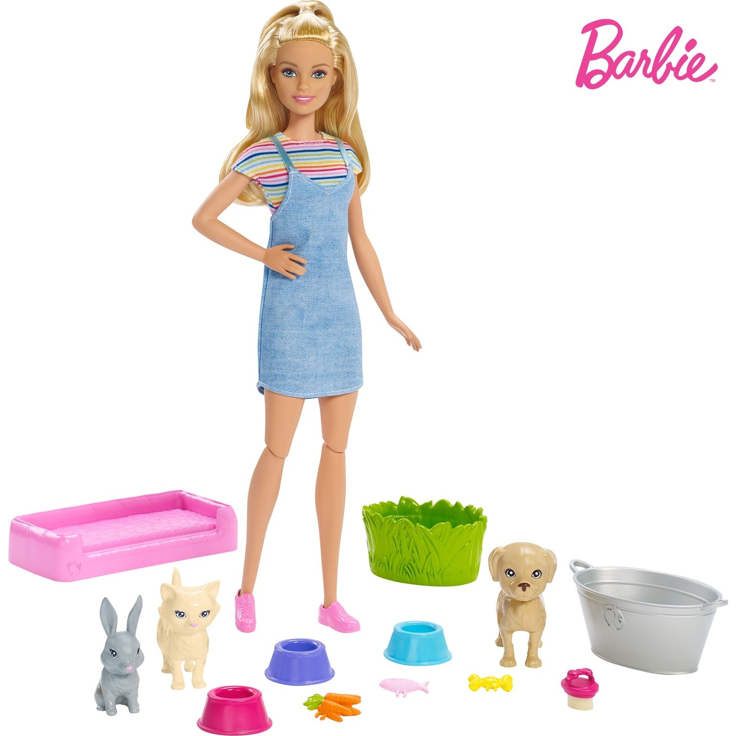 Barbie Ve Hayvanlari Banyo Eglencesinde Oyun Seti Fxh11 Fiyati