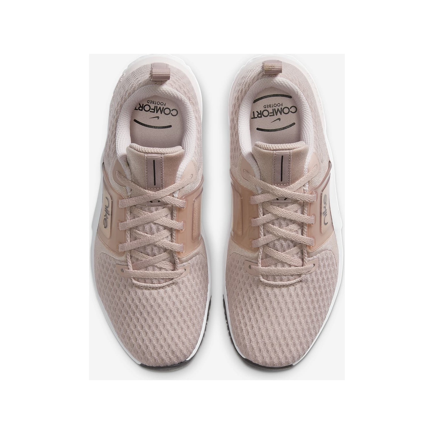 gray and white nike slides