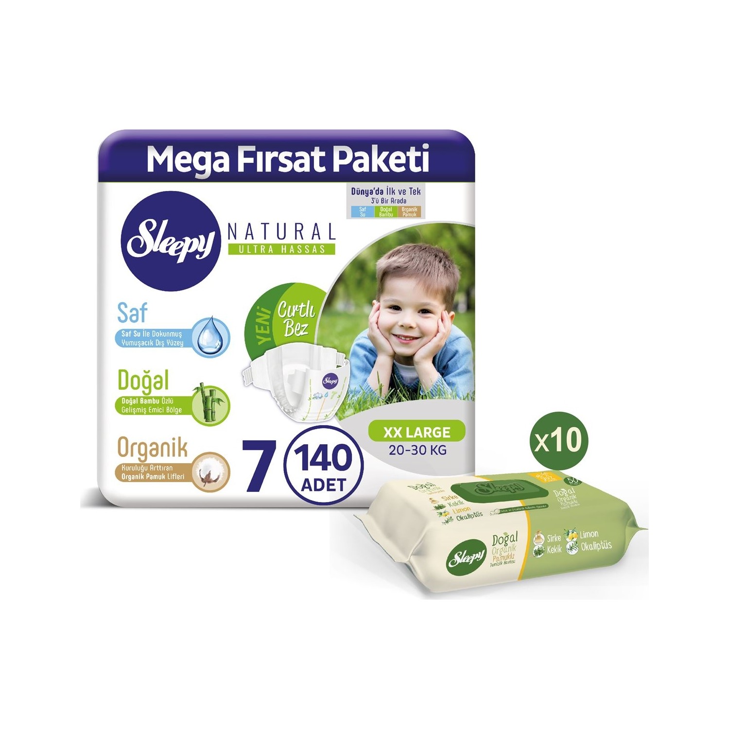 Sleepy Bebek Bezi 7 Numara Xxlarge 140�LI Pamuklu Temizlik Sleepy Bebek Bezi 7 Numara Xxlarge 140�LI Pamuklu Temizlik