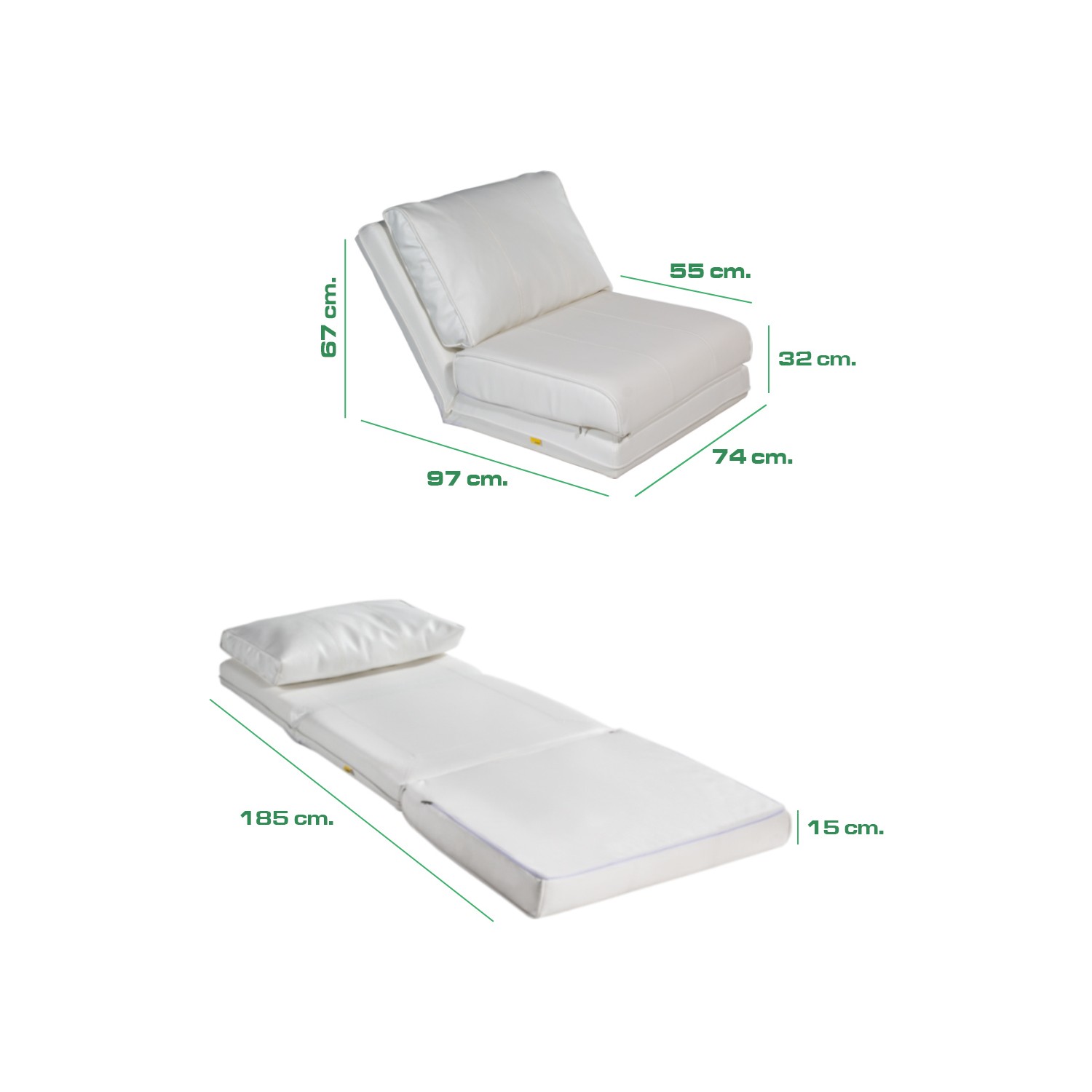 Homedius Fredda Mekanizmalı Yatak Olabilen Koltuk Beyaz