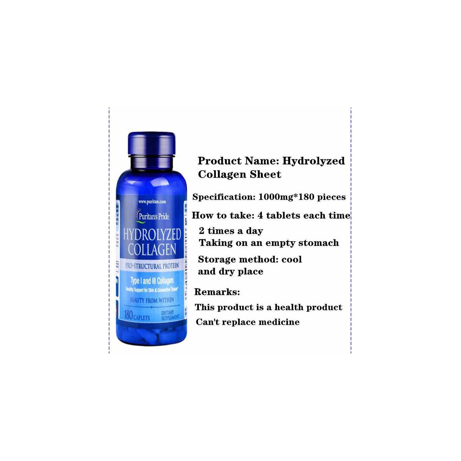 Puritan's Pride Hydrolyzed Collagen 180 Tablet Fiyatı