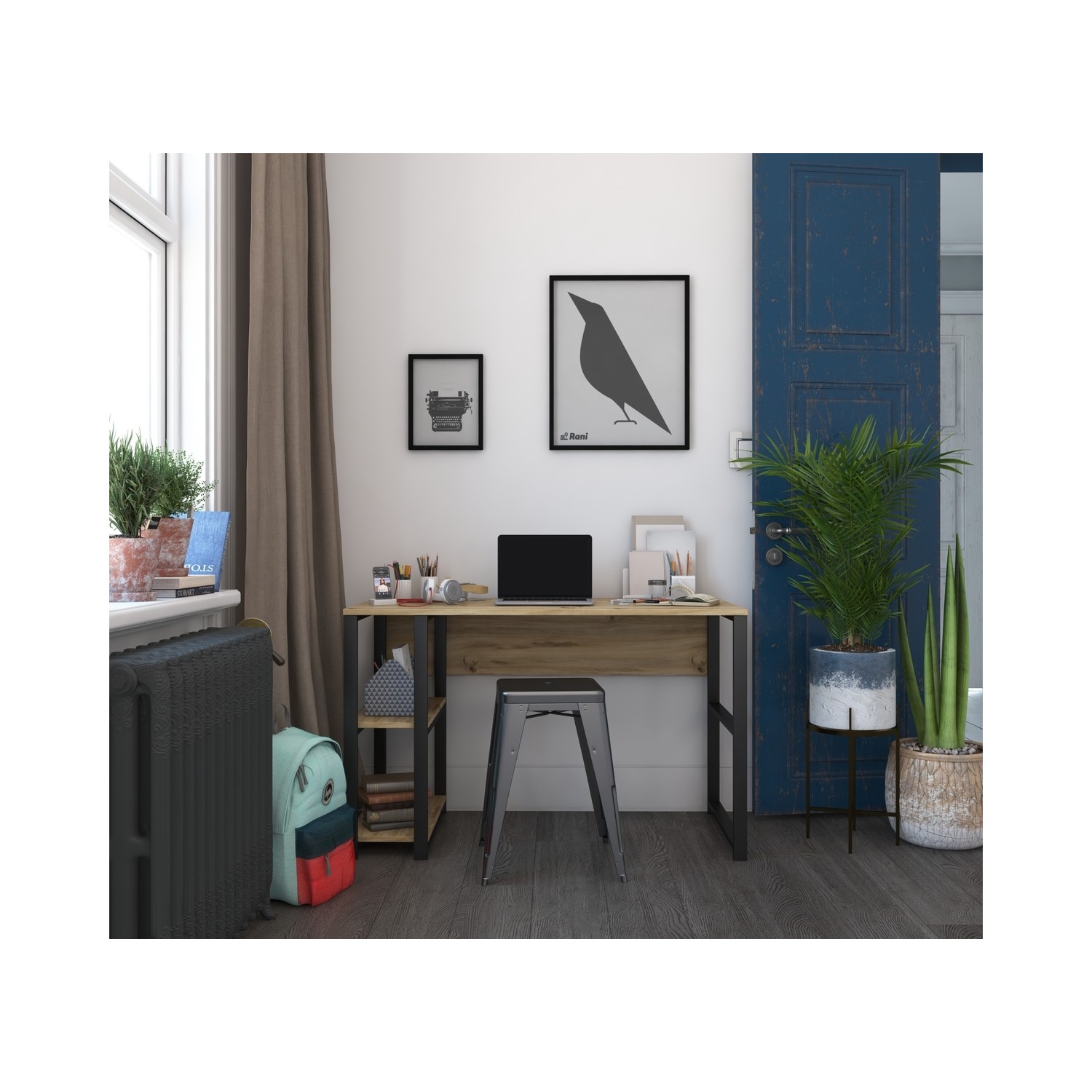 Rani Çalışma Ofis Bilgisayar Masası Metal Ayaklı Modern Fiyatı