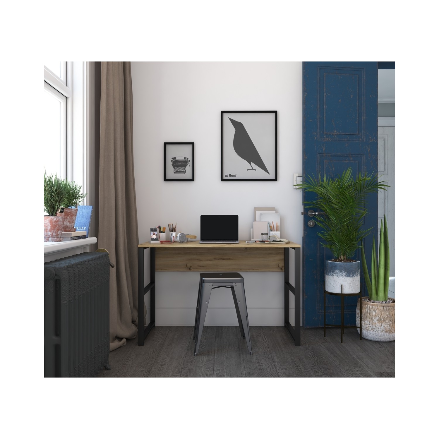 Rani Çalışma Ofis Bilgisayar Masası Metal Ayaklı Modern Fiyatı
