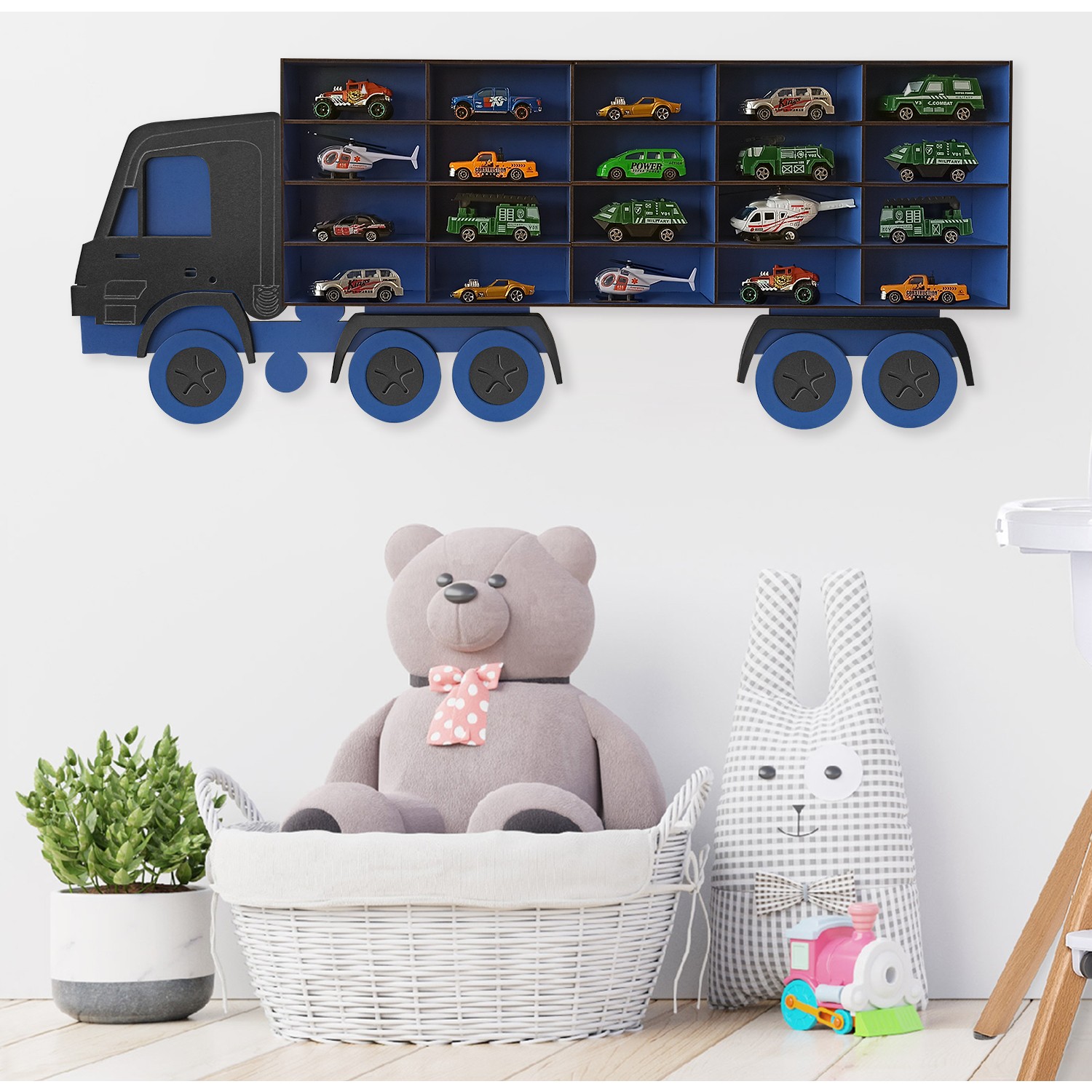 Bege Ahşap Dekoratif Çocuk Bebek Odası Oyuncak Kamyon