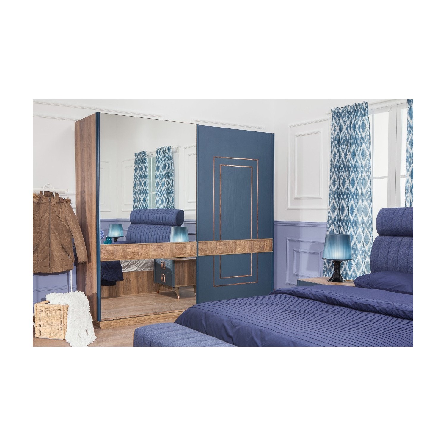 ModaLife Blueline Yatak Odası Takımı (2 Kapaklı Sürgülü) Fiyatı