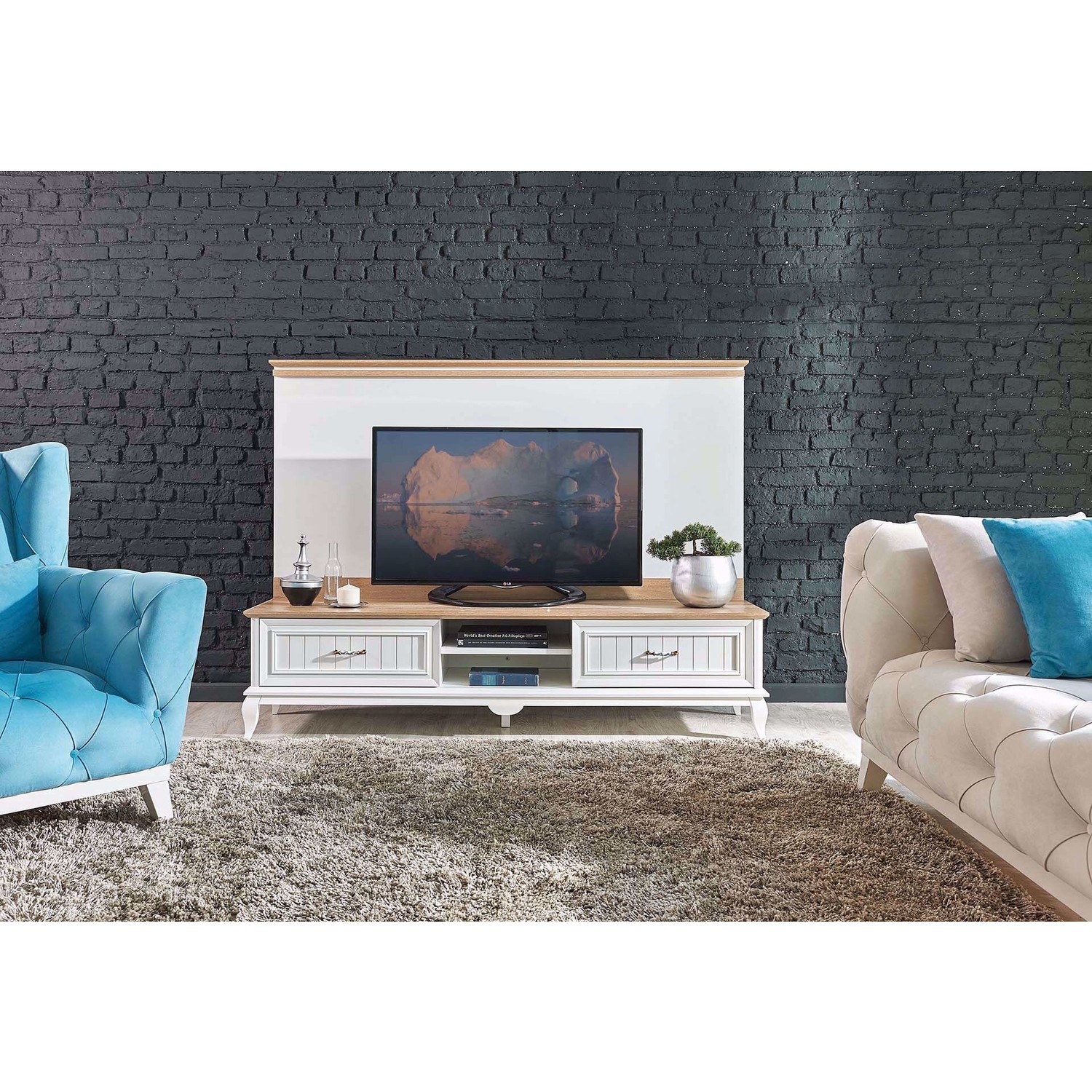 Kelebek Mobilya 28180ANGELİC Tv Alt Ünitesi Beyaz Fiyatı