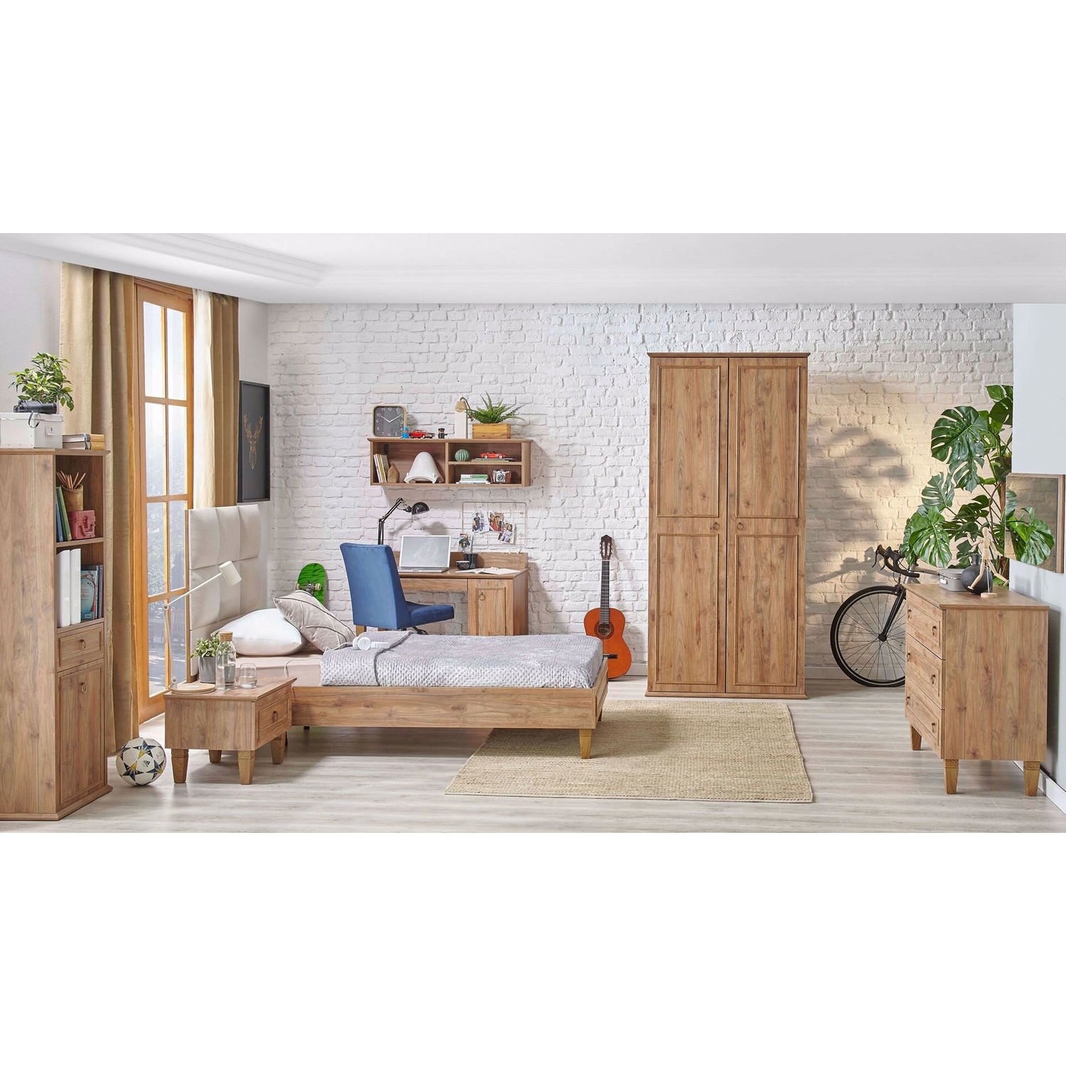 Kelebek Mobilya 81102CARA 2 Kapaklı Dolap (Amalfi Ceviz