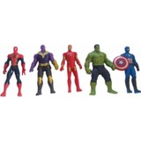 Smart Toys Avengers 5'li Karakterler Spiderman + Thanos + Ironman, + Hulk + Kaptan America Işıksız 12 cm