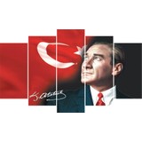 Alice Decor Atatürk Dekoratif 5 Parça Mdf Tablo