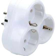 Depa 3'lü Topraklı Papatya Golyat Fiş Priz Beyaz