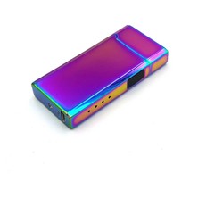 PerakendeShop Isme Özel Bobinli Plazma Ark Çakmak USB Şarjlı Gökkuşağı