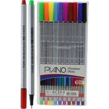 Piano Fineliner Kalem 0.4 mm İnce Uçlu Kalem Seti 10'lu Canlı Renkler ile Yazım Keyfi