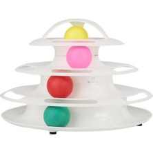 Miapet Tower Of Tracks 4 Katlı Yuvarlak Kedi Oyuncağı 24 x 13 cm Beyaz