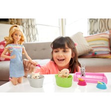 Barbie ve Hayvanları Banyo Eğlencesinde Oyun Seti FXH11