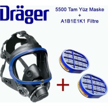 Drager X-Plore 5500 Tam Yüz Gaz Maskesi A1B1E1K1 Filtre 6738816