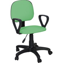 Remaks Ofis Sandalyesi Sekreter Koltuğu Bilgisayar Koltuğu Kollu Çalışma Taburesi Yeşil