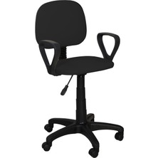 Remaks Ofis Sandalyesi Sekreter Koltuğu Bilgisayar Koltuğu Kollu Çalışma Taburesi Siyah