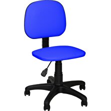 Remaks Ofis Sandalyesi Sekreter Koltuğu Bilgisayar Koltuğu Kolsuz Çalışma Taburesi Mavi