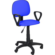 Remaks Ofis Sandalyesi Sekreter Koltuğu Bilgisayar Koltuğu Kollu Çalışma Taburesi Mavi