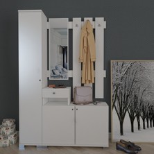 Remaks Defne Vestiyer Portmanto Takımı - Beyaz