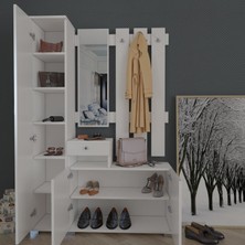 Remaks Defne Vestiyer Portmanto Takımı - Beyaz