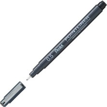 Pentel Pointliner Teknik Çizim Kalemi Fiber Uçlu 0.5 mm Siyah Renkli Yüksek Hassasiyet