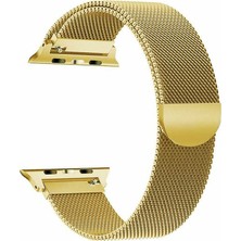 Arabulalaca Apple Watch Uyumlu Se Milano Loop Çelik Kordon 40 mm Kayış Gold