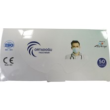 Ortadoğu Maske Lastikli 3 Katlı Maske 50'li Paket 2 Kutu