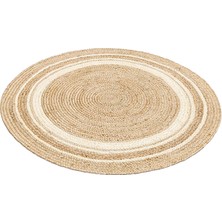 Eko Halı Juno Yuvarlak Jüt Halı Ech 01 R Natural White