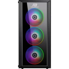 Power Boost VK-P3380B 550w 80+ USB3.0 ARGB Fan Tempered Bilgisayar Kasası