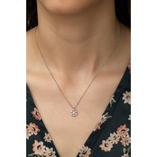 Nereze 925 Ayar Gümüş Minik Kartanesi Kadın Kolye