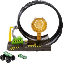 Hot Wheels Monster Trucks Efsane Çember Aksiyonu Oyun Seti, 1 Adet Monster Truck ve 1:64 Ölçekli Araba Dahil GKY00