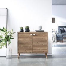 Ruum Store Vega Çift Kapaklı Çok Amaçlı Dolap Meşe