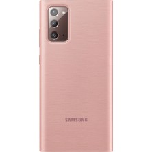 Samsung Galaxy Note 20 Clear View Kapaklı Kılıf - Bronz EF-ZN980CAEGTR