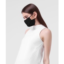 Monopro Vegan Cupro Telli ve Klipsli Siyah Renkli Antibakteriyal Yıkanabilir Maske