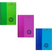 Faber-Castell Bicolor Spiralli Defter 140 Yaprak A4 Kareli 3'lü
