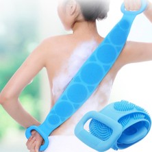 Goodsell Banyo Duş Sırt Kesesi Çift Taraflı Silikon Duş Lifi Fırçası 60 cm Mavi