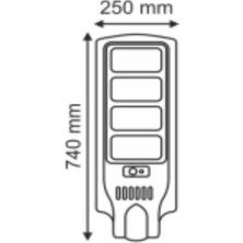 Helios Opto Gaman Fotoselli Sensörlü Solar Güneş Enerji Sokak Lamba 120W