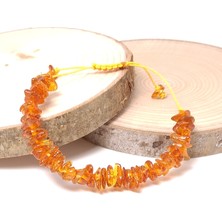 Taş Rüyası Kehribar Örme Bileklik (Bal Sarısı)