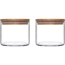 Paşabahçe 43663 Bamboo Kapaklı Cam Kavanoz 700 cc - 2 Adet
