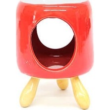 Bakbunatural Bambu Ayaklı  Yuvarlak Seramik Buhurdanlık