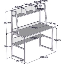 Yesst Momento 120 cm Raflı Çalışma Masası