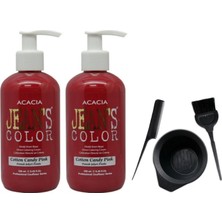 Acacia Jeans Color Saç Boyası Pamuk Şekeri Pembe 250ml 2AD ve Saç Boya Kabı Seti