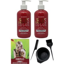 Acacia Jeans Color Saç Boyası Pamuk Şekeri Pembe 250ml 2AD, Saç Açıcı ve Saç Boya Kabı Seti