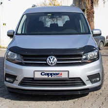 Volkswagen Caddy Ön Kaput Koruyucu Rüzgarlık Deflektör Akrilik ABS 4mm Parlak Siyah 2015 ve Sonrası