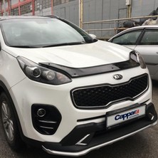 Kia Sportage Ön Kaput Koruyucu Rüzgarlık Deflektör Akrilik ABS 4mm Parlak Siyah 2016 ve Sonrası