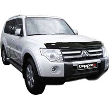 Mitsubishi Pajero Ön Kaput Koruyucu Rüzgarlık Deflektör Akrilik ABS 4mm Parlak Siyah 2007-2019